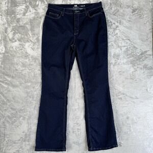 Lee Riders Women's Mid Rise Bootcut Jeans Sz 16 M Blue Dark Wash Denim